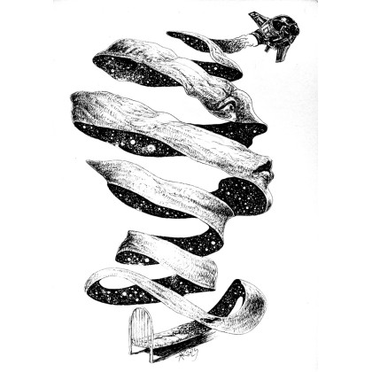 Per aspera ad astra - rysunek piórkiem, Krzysztof Krawiec, rysunek tuszem