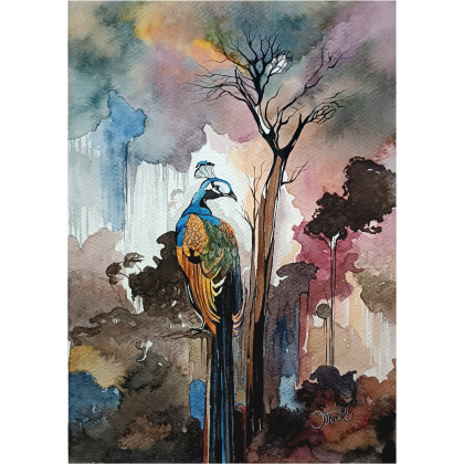 Król iluzji, Akwarela, 24 x 32 cm, Joanna Tomczyk, obrazy akwarela