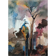 Król iluzji, Akwarela, 24 x 32 cm