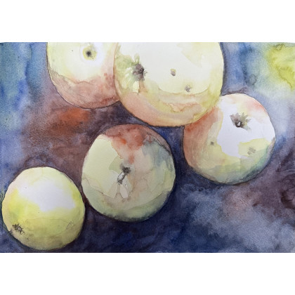 Jabłuszka (30x40 cm), Krystyna Nowak, obrazy akwarela