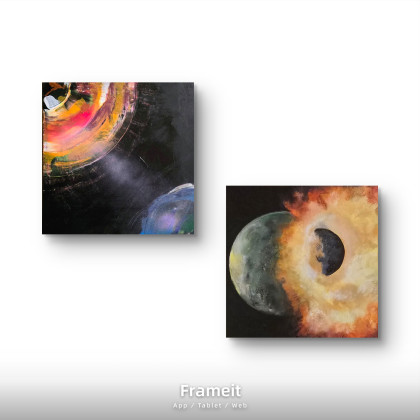 Kompozycja Universe, Ewa Mościszko, obrazy akryl