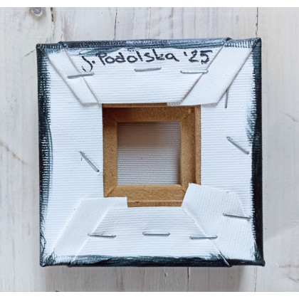 Joanna Podolska - obrazy akryl - portret kotka 10x10cm foto #2