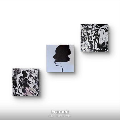 Kompozycja black&white people, Ewa Mościszko, obrazy akryl