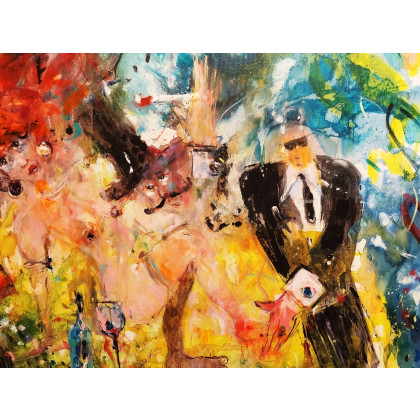 Dariusz Grajek - olej + akryl - Śniadanko na trawce.... foto #2