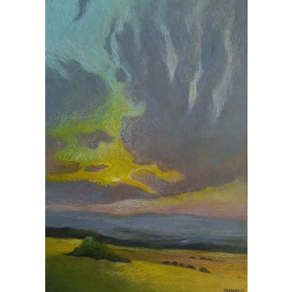 Paulina Lebida - rysunki tech.mieszana - Pejzaż -rysunek pastelami olejnymi w ramie foto #2