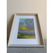 Pejzaż -rysunek pastelami olejnymi w ramie