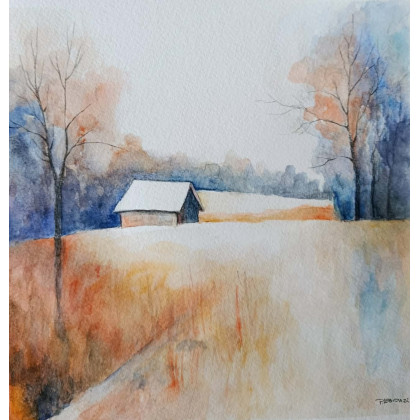 Paulina Lebida - obrazy akwarela - Pejzaż- akwarela formatu 25/25 cm foto #1