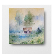 Pejzaż- akwarela formatu 20/20 cm