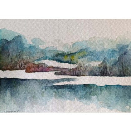 Paulina Lebida - obrazy akwarela - Pejzaż- akwarela formatu A5 foto #1