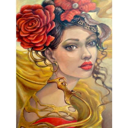 Izabela Krzyszkowska - obrazy olejne - Tancerka Flamenco foto #2
