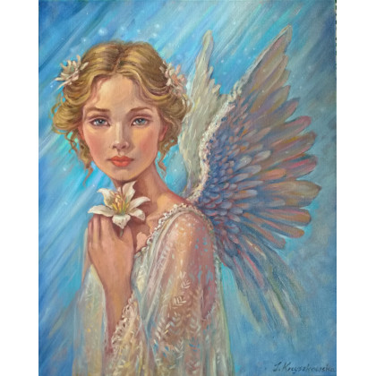 Izabela Krzyszkowska  - obrazy olejne - Tęsknota anioła  - KOBIETA ANIOŁ foto #1