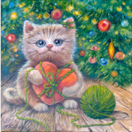 KOCIA MIŁOŚĆ - ŚWIĄTECZNY KOTEK Z SERDUSZKIEM