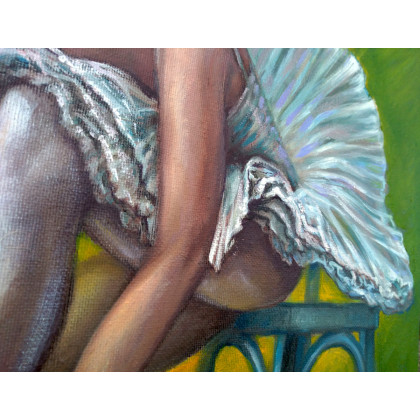 Izabela Krzyszkowska  - obrazy olejne - BALETNICA ZAWIĄZUJĄCA PUENTĘ foto #1