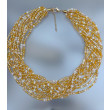 Naszyjnik Perłowe Złote Szklane Korale 25.171