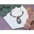 Miedziany naszyjnik wire wrapping z labradorytem #490