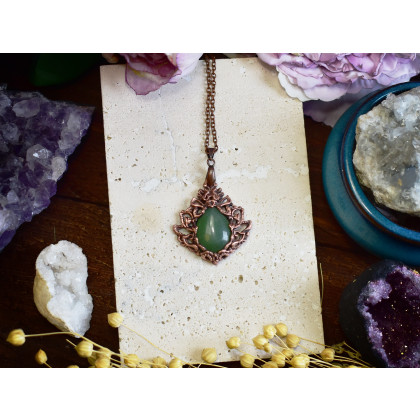 Witchcraft Apparel - wisiory - Miedziany wiktoriański wisiorek z awenturynem #357 foto #1