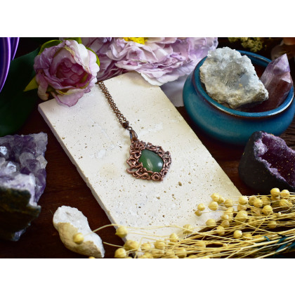 Witchcraft Apparel - wisiory - Miedziany wiktoriański wisiorek z awenturynem #357 foto #2