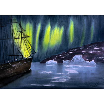 Yunona Kucherevska - obrazy akwarela - Akwarela A3 Arktyka foto #1