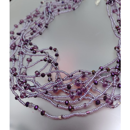 unikatart - korale,naszyjniki - Naszyjnik Fioletowe Kryształki foto #2