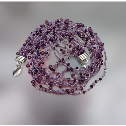 unikatart - korale,naszyjniki - Naszyjnik Fioletowe Kryształki foto #3