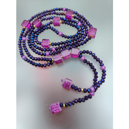 Naszyjnik Sznur Korali Szkło Weneckie, unikatart, korale,naszyjniki