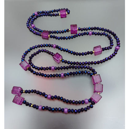 unikatart - korale,naszyjniki - Naszyjnik Sznur Korali Szkło Weneckie foto #2