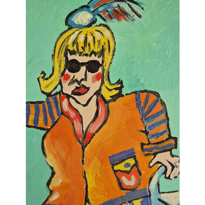 Marlena Kuć - obrazy olejne - Ona i jej kot foto #1