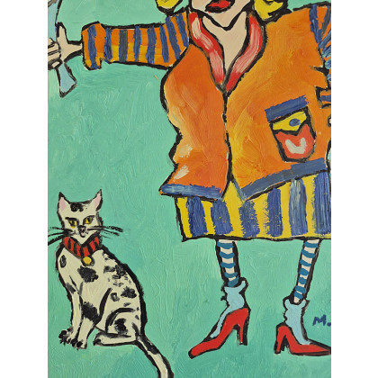 Marlena Kuć - obrazy olejne - Ona i jej kot foto #2