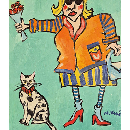 Marlena Kuć - obrazy olejne - Ona i jej kot foto #4