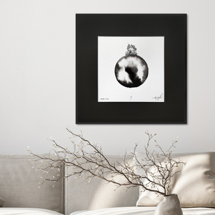 Maja Gajewska - obrazy akwarela - UNIKAT - oprawiona w ramę akwarela (domek 1) foto #3