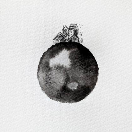 Maja Gajewska - obrazy akwarela - UNIKAT - oprawiona w ramę akwarela (domek 2) foto #2