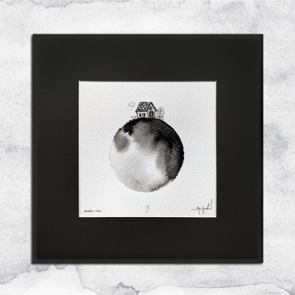 UNIKAT - oprawiona w ramę akwarela (domek 3), Maja Gajewska, obrazy akwarela