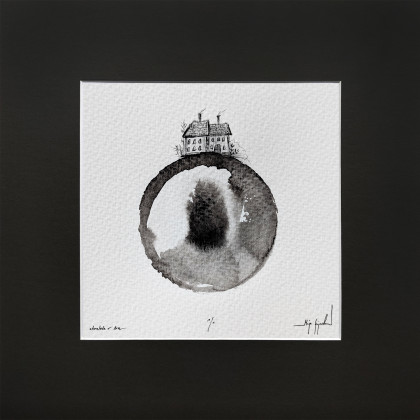 Maja Gajewska - obrazy akwarela - UNIKAT - oprawiona w ramę akwarela (domek 5) foto #1