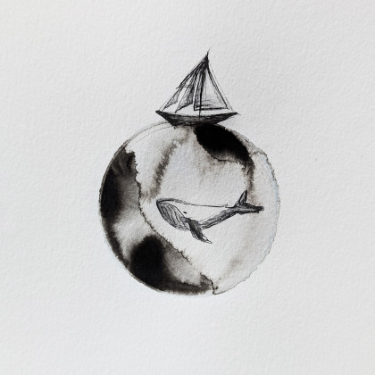 Maja Gajewska - obrazy akwarela - UNIKAT - oprawiona w ramę akwarela (łódka 4) foto #2