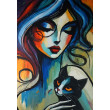 The Girl and Black Cat 70x100