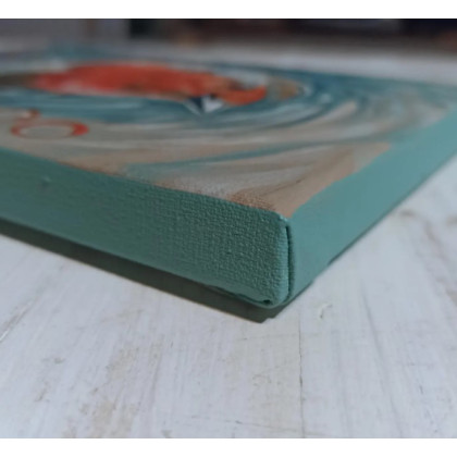 Joanna Podolska - obrazy akryl - Rudzik - 21x15cm foto #1