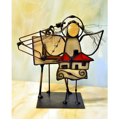 Aniołek witrażowy architekt, Aleksander Makarski, anioły i aniołki