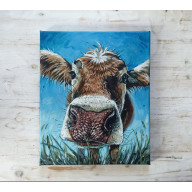 Krowa, obraz 30x25cm