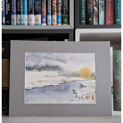 Jolanta Zdanowicz - obrazy akwarela - Pejzaż zimowy foto #2