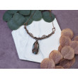 Miedziany naszyjnik wire wrapping z agatem mszystym #494