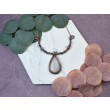 Miedziany naszyjnik wire wrapping z kamieniem księżycowym #504