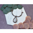 Miedziany naszyjnik wire wrapping z kamieniem księżycowym #504