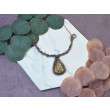 Miedziany naszyjnik wire wrapping z labradorytem #505
