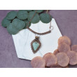 Miedziany naszyjnik wire wrapping z amazonitem #507