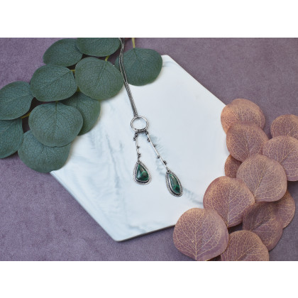 Witchcraft Apparel - wisiory - Posrebrzany elegancki wisiorek z malachitem #510 foto #2