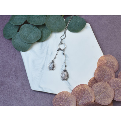 Witchcraft Apparel - wisiory - Posrebrzany elegancki wisiorek z agatem crazy lace #511 foto #1