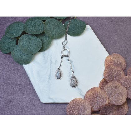 Witchcraft Apparel - wisiory - Posrebrzany elegancki wisiorek z agatem crazy lace #511 foto #3