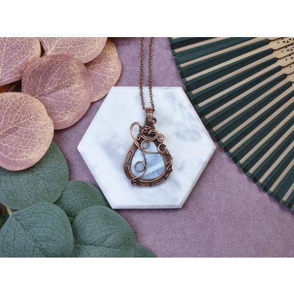 Witchcraft Apparel - wisiory - Miedziany wisiorek wire wrapping z opalem owyhee #515 foto #2