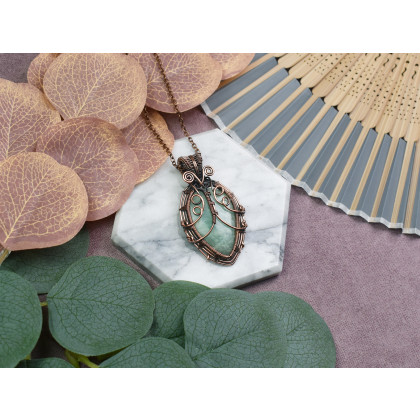 Witchcraft Apparel - wisiory - Miedziany wisiorek wire wrapping z amazonitem #531 foto #1