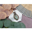 Miedziany wisiorek wire wrapping z amazonitem #531